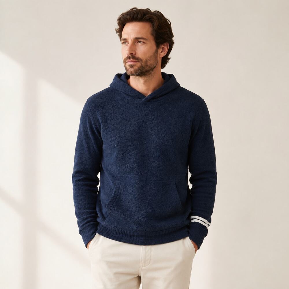 Remi Relief Navy Plush Fleece Hoodie L Made in Japan Mens Medium Fit